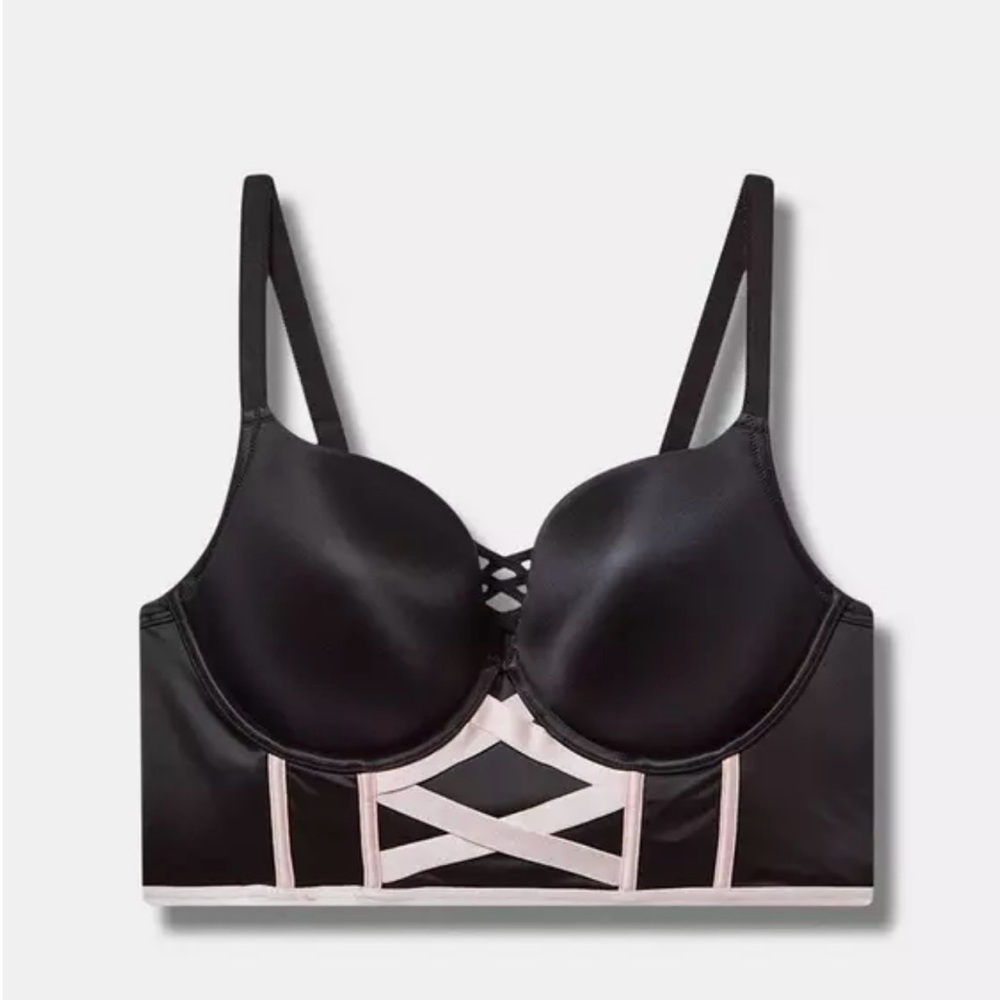 torrid Black Underwire Bra with X-Shaped Panel